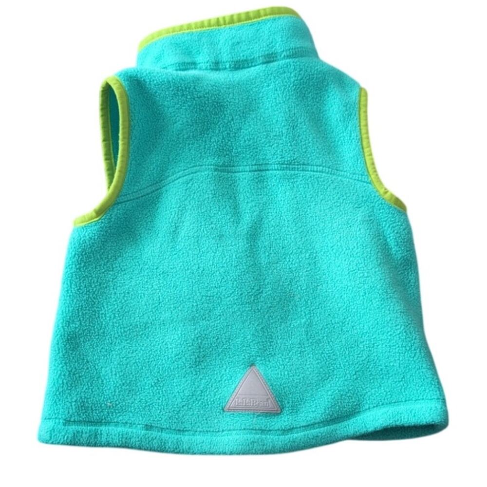 LL Bean Fleece Jacket – Teal & Lime Size 3T - Picture 3 of 3
